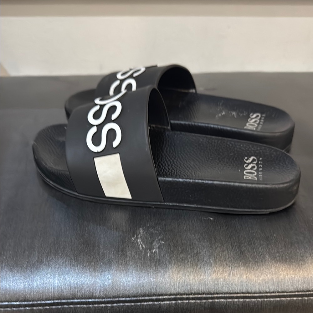 BOSS Black Slide Sandals